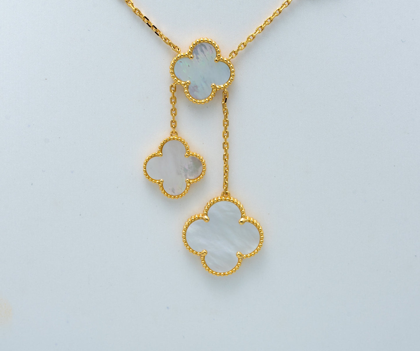 [Violet JW]CLOVER MOTHER OF PEARL NECKLACE 6 MOTIF