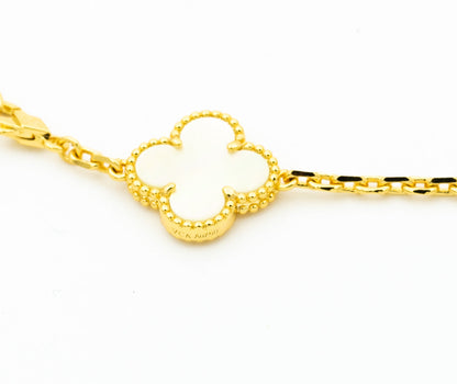 [Violet JW]CLOVER BRACELET 5 MOTIFS ONYX MOP