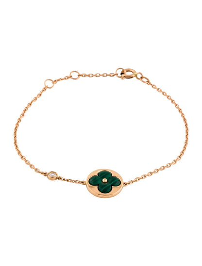 [Baslove]Sonnenmalachit-Armband mit 1 Diamant in Roségold