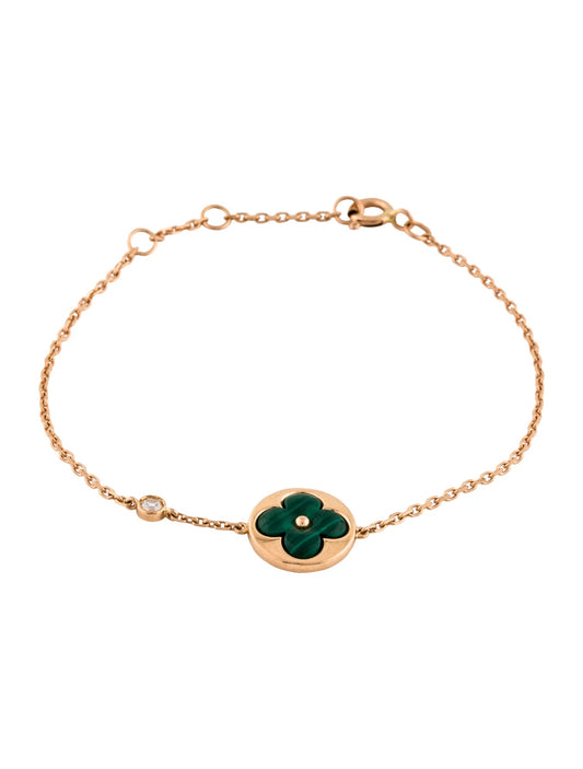 [Baslove]Sonnenmalachit-Armband mit 1 Diamant in Roségold