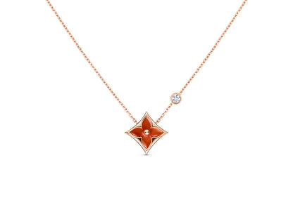 [Baslove]Stern Halskette Roségold 1 Diamant