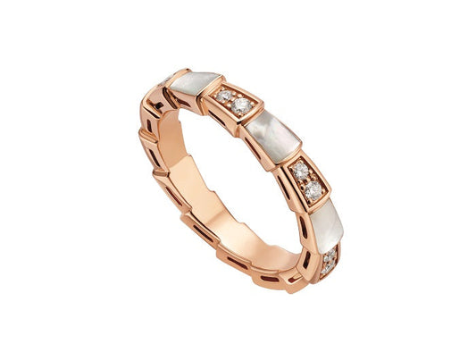 [Baslove]SERPENTI RING ROSA GOLD DIAMANT MOP 3MM