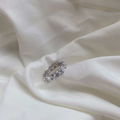 [Violet JW]Elegant Princess Cut Tennis Ring