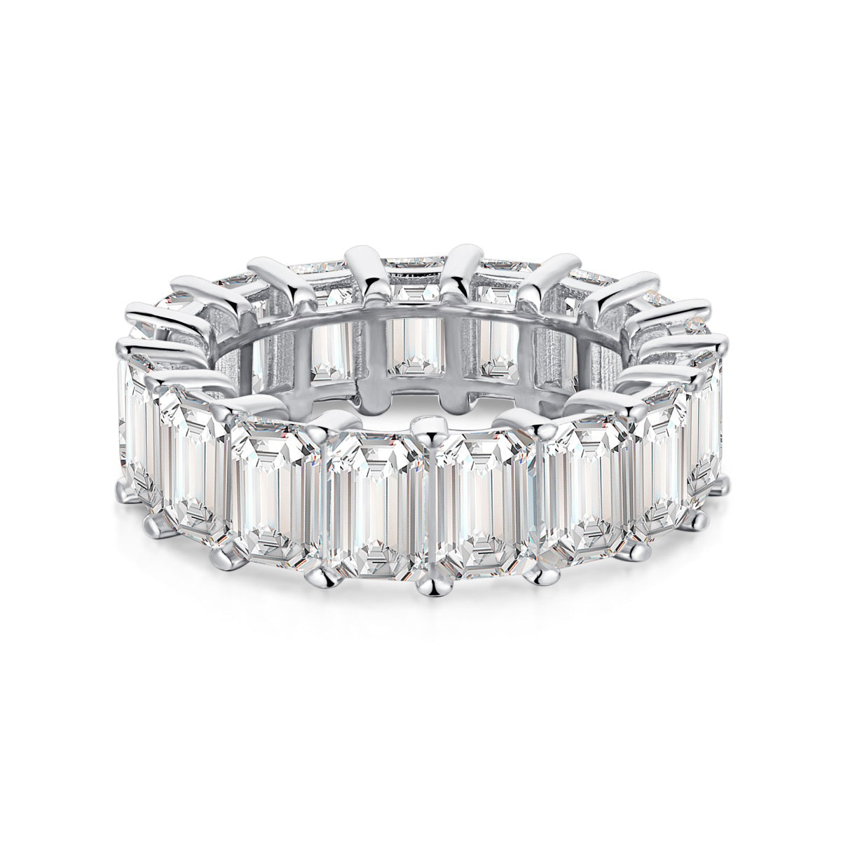 [Violet JW]0.75 Carat Elegant Emerald Cut Tennis Ring
