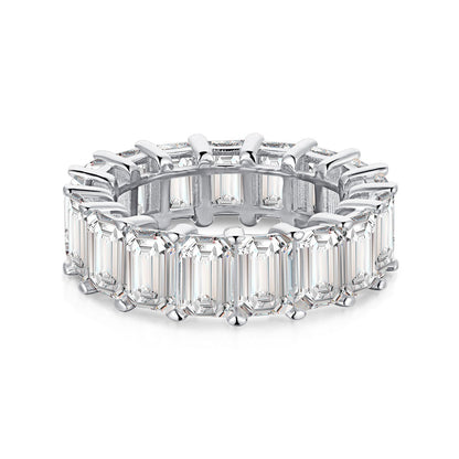 [Violet JW]0.75 Carat Elegant Emerald Cut Tennis Ring