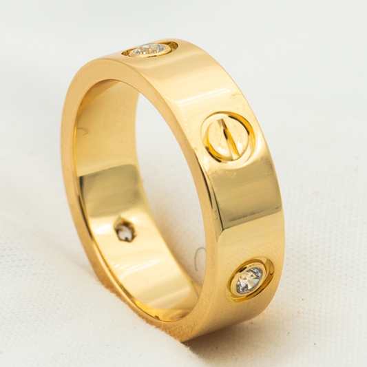 [Baslove]ラブリング 5.5mm 3ダイヤモンド ピンクゴールド