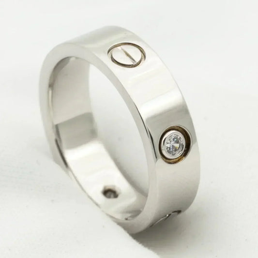 [Baslove] LIEBESRING 5,5 MM 3 DIAMANTEN SILBER