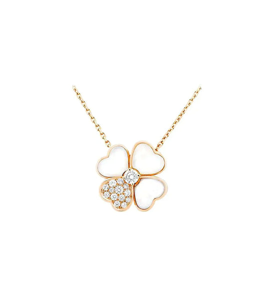 [Baslove]CLOVER MOP DIAMANT ROSÉGOLD HALSKETTE