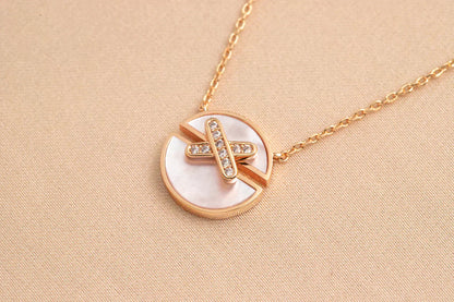 [Baslove]JEUX DE ROSÉGOLD DIAMANT-HALSKETTE