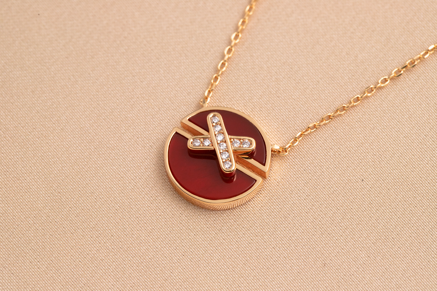 [Baslove]JEUX DE ROSA GOLD DIAMANT-HALSKETTE