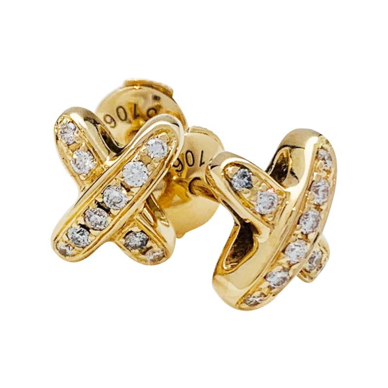 [Baslove]JEUX DE GOLD DIAMANT OHRRINGE