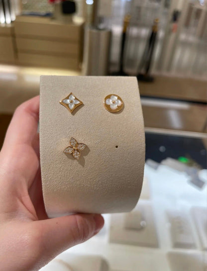 [Baslove]スターブロッサムスタッドピアス ピンクゴールド ダイヤモンド