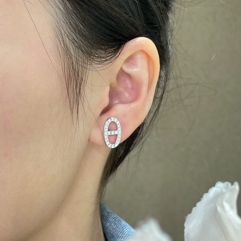 [Baslove] HM VOLLER DIAMANT-OHRSTECKER MIT SCHWEINENASEN
