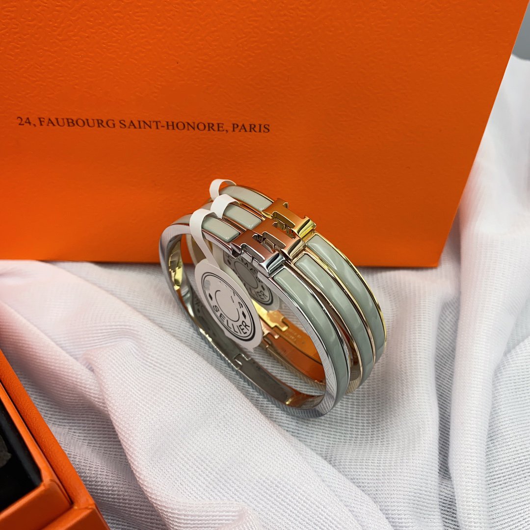 [Baslove]KLASSISCHES HM CLIC GRÜN 8MM EMAILLE ARMBAND