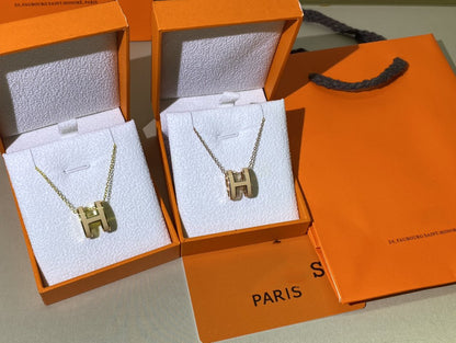 [Baslove] HM CLIC GELBE EMAILLE GOLD HALSKETTE