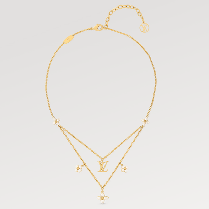[Baslove]LV FLOWERGRAM GOLD MOP DOPPELREIHIGE HALSKETTE