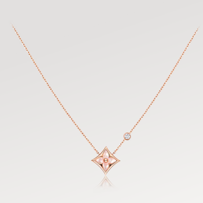 [Baslove]LV STAR PINK MOP 1 DIAMANT ROSGOLD HALSKETTE
