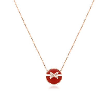 [Baslove]JEUX DE ROSÉGOLD DIAMANT-HALSKETTE