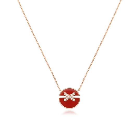 [Baslove]JEUX DE ROSÉGOLD DIAMANT-HALSKETTE