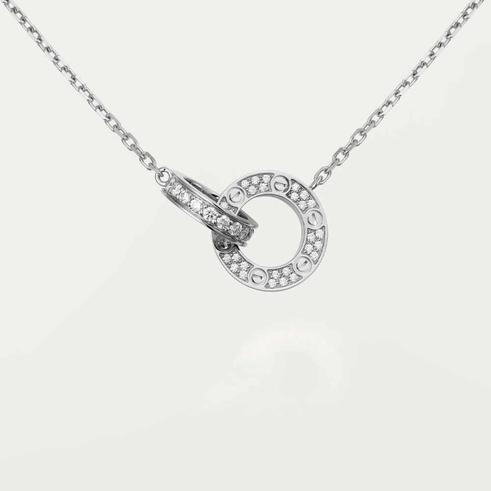 [Baslove] LOVE 7,6 MM HALSKETTE ROSÉGOLD UND SILBER VOLLER DIAMANT