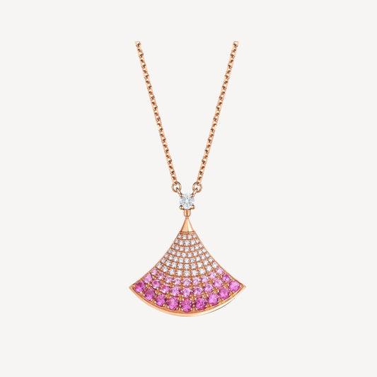 [Baslove] TRAUM HALSKETTE ROSA GOLD ROSA DIAMANT