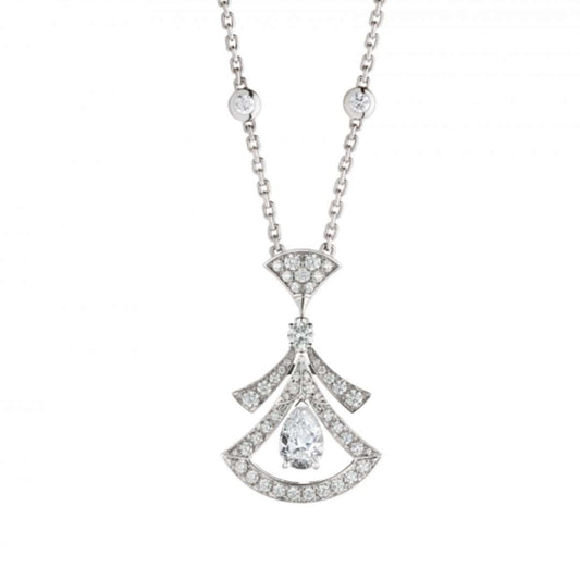 [Baslove] TRAUM HALSKETTE WEISSER DIAMANT SILBER