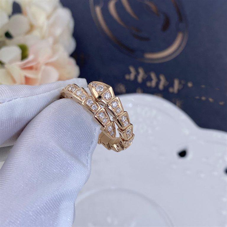 [Baslove]SERPENTI RING ROTGOLD MIT DIAMANTEN 4MM