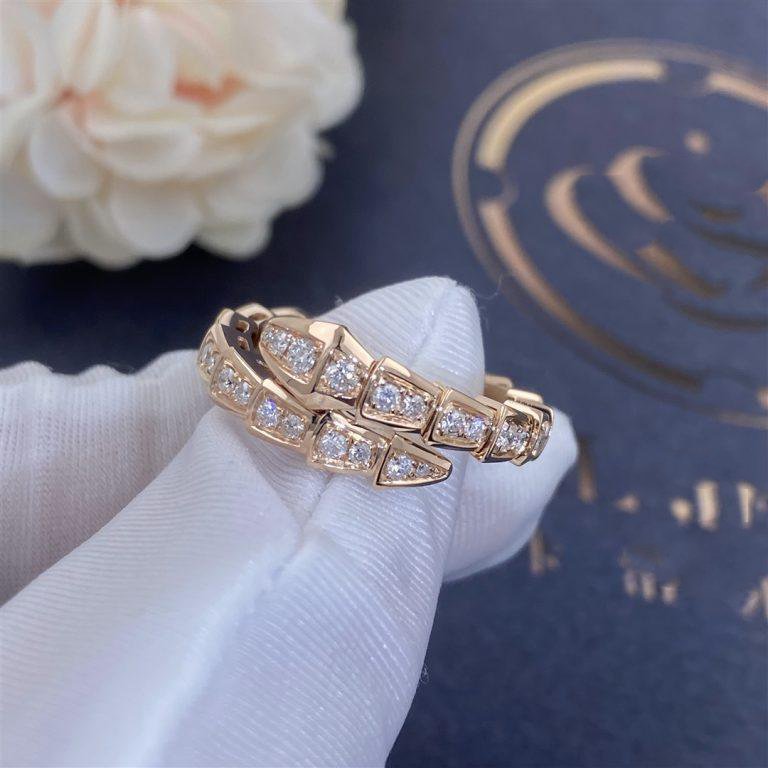 [Baslove]SERPENTI RING ROTGOLD MIT DIAMANTEN 4MM