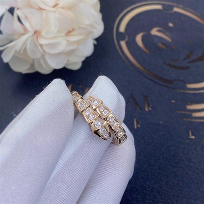 [Baslove]SERPENTI RING ROTGOLD MIT DIAMANTEN 4MM