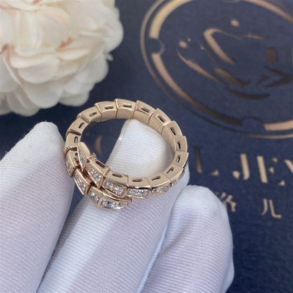 [Baslove]SERPENTI RING ROTGOLD MIT DIAMANTEN 4MM