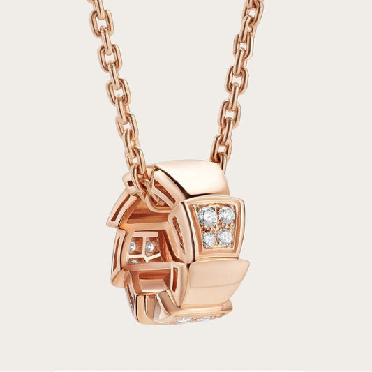 [Baslove] SERPENTI ANHÄNGER DIAMANT ROSGOLD HALSKETTE