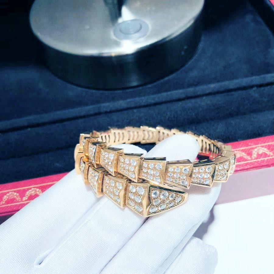 [Baslove]SERPENTI ARMBAND 8MM ROSGOLD DIAMANT