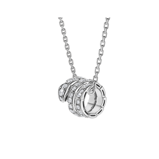 [Baslove]SERPENTI SILBER HALSKETTE DOPPELRING DIAMANT