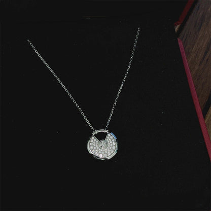 [Baslove]AMULETTE SILBER VOLLE DIAMANT HALSKETTE