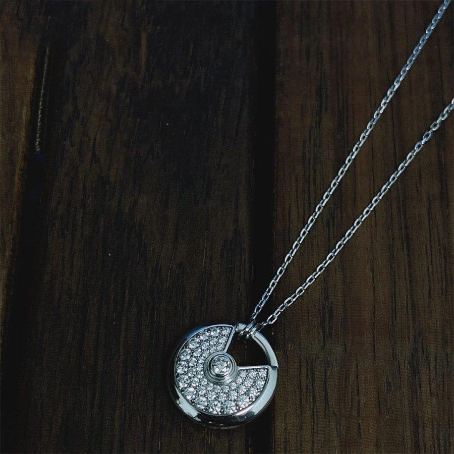 [Baslove]AMULETTE SILBER VOLLE DIAMANT HALSKETTE