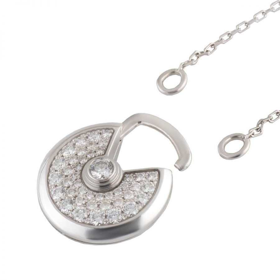 [Baslove]AMULETTE SILBER VOLLE DIAMANT HALSKETTE