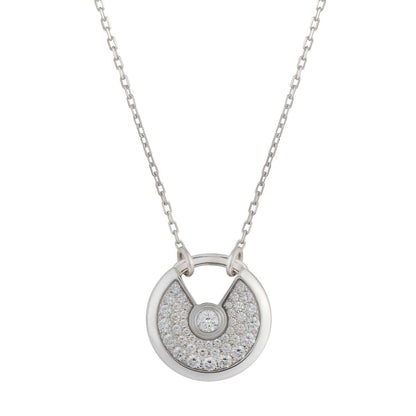 [Baslove]AMULETTE SILBER VOLLE DIAMANT HALSKETTE