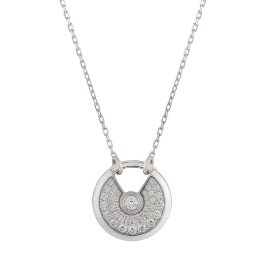[Baslove]AMULETTE SILBER VOLLE DIAMANT HALSKETTE