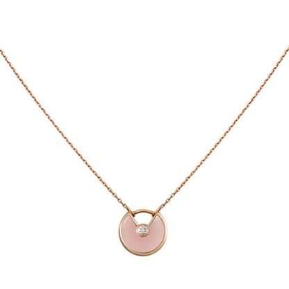 [Baslove]AMULETTE ROSÉGOLD ROSA MOP HALSKETTE