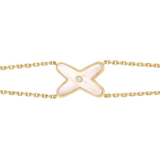 [Baslove]JEUX ARMBAND WEISSES MOP GOLD 1 DIAMANT