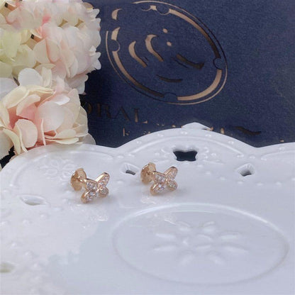 [Baslove]JEUX DE ROSÉGOLD DIAMANT OHRRINGE