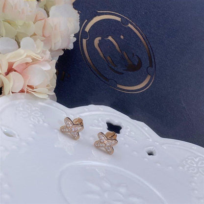 [Baslove]JEUX DE ROSÉGOLD DIAMANT OHRRINGE