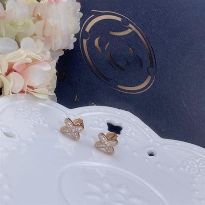 [Baslove]JEUX DE ROSÉGOLD DIAMANT OHRRINGE