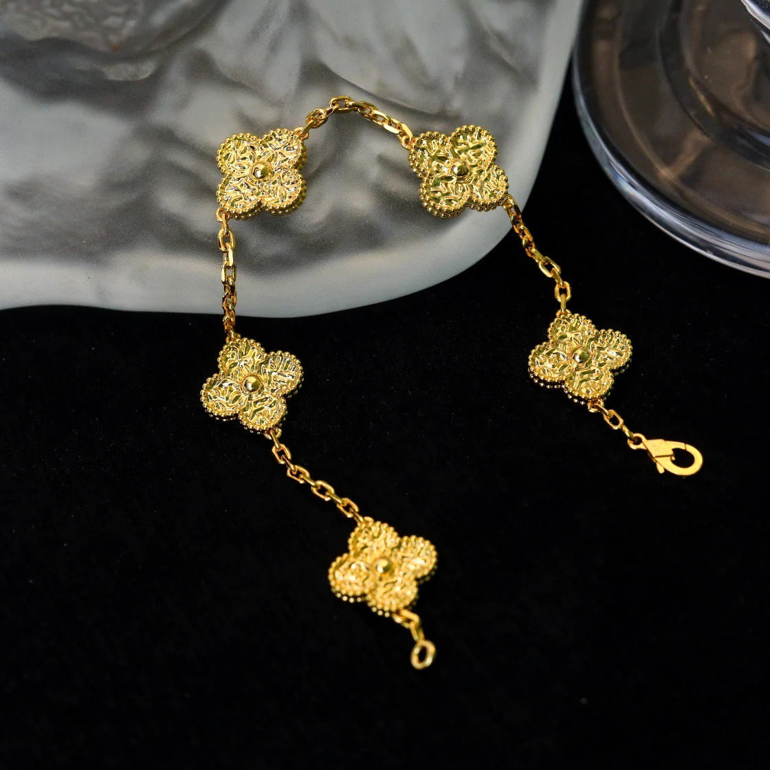 [Violet JW]CLOVER 5 MOTIFS BRONZING BRACELET