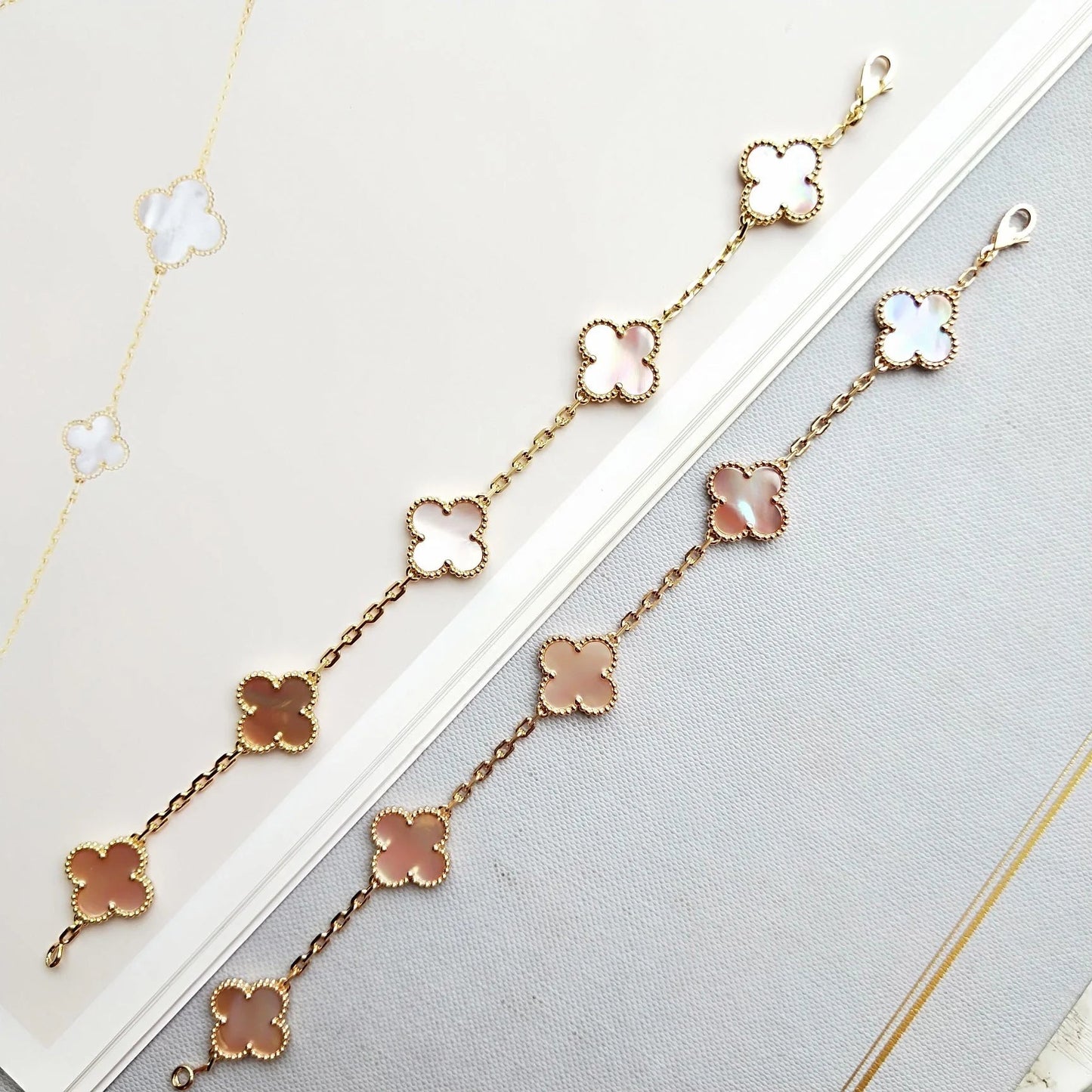 [Violet JW]CLOVER 5 PINK MOP BRACELET