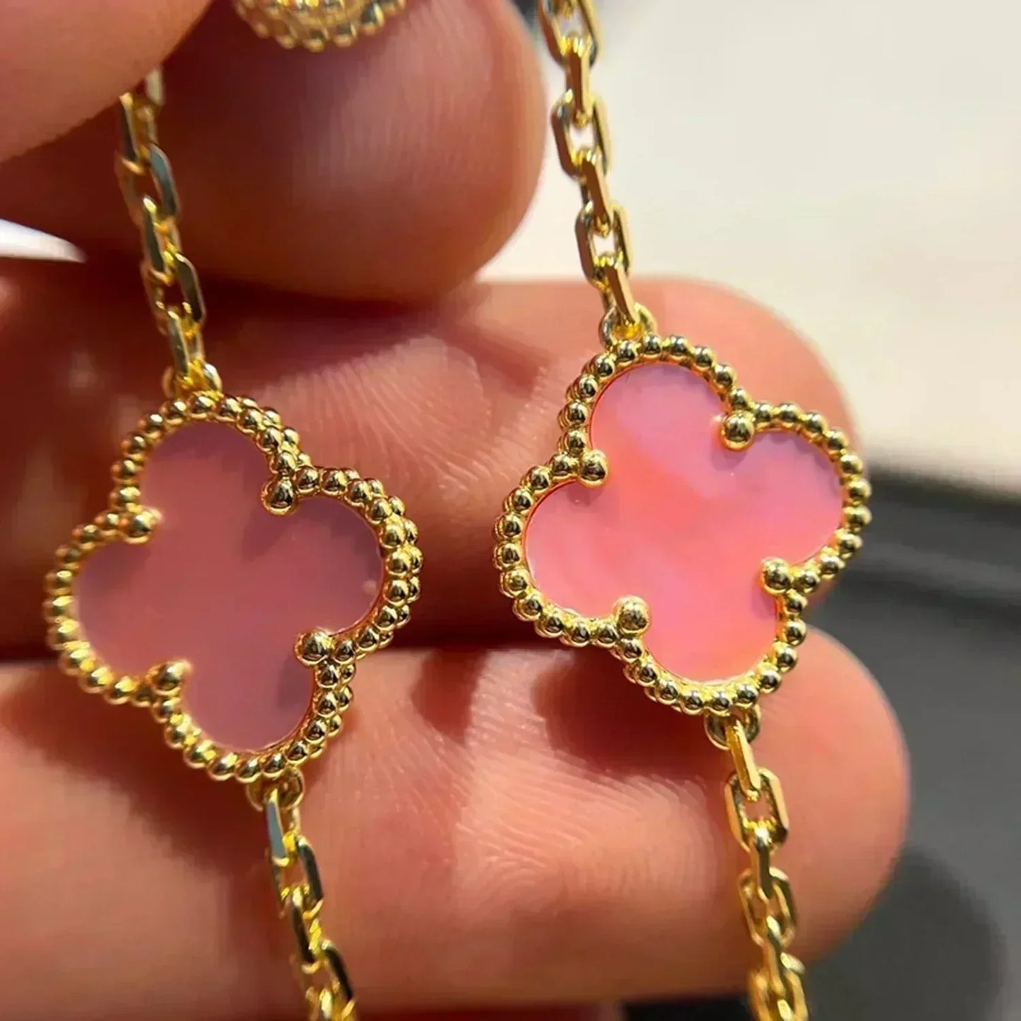 [Violet JW]CLOVER 5 PINK MOP BRACELET
