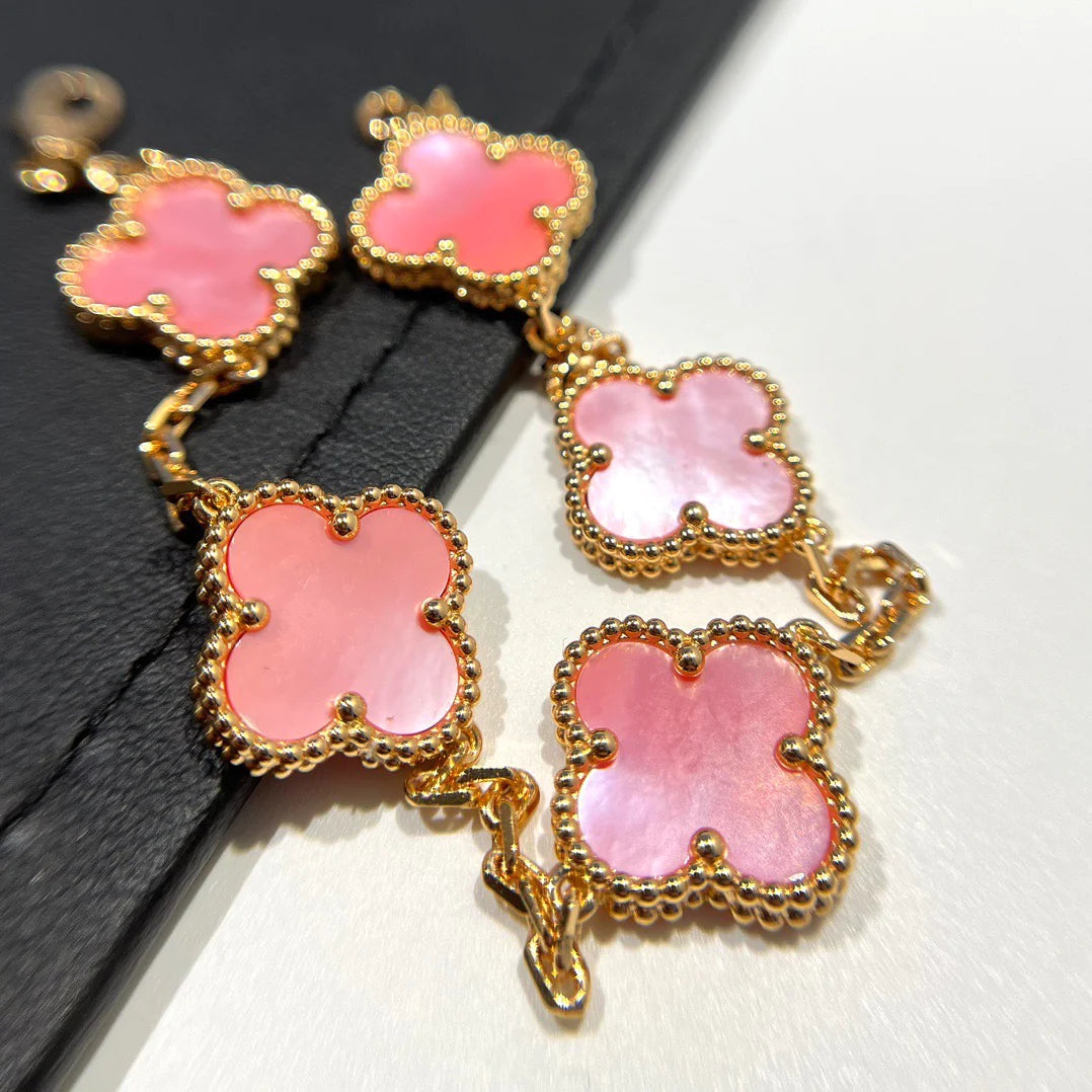 [Violet JW]CLOVER 5 PINK MOP BRACELET