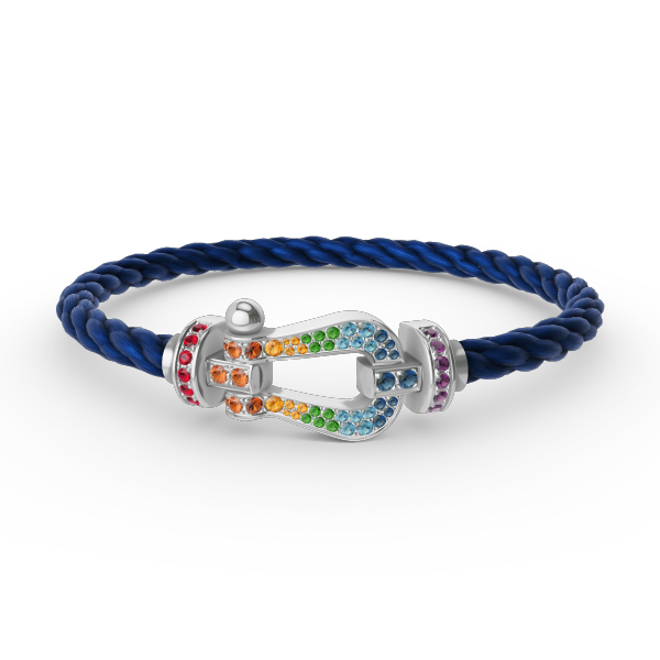 [Baslove]FORC GROSSES HUFEISENFARBIGE DIAMANTARMBAND SILBER