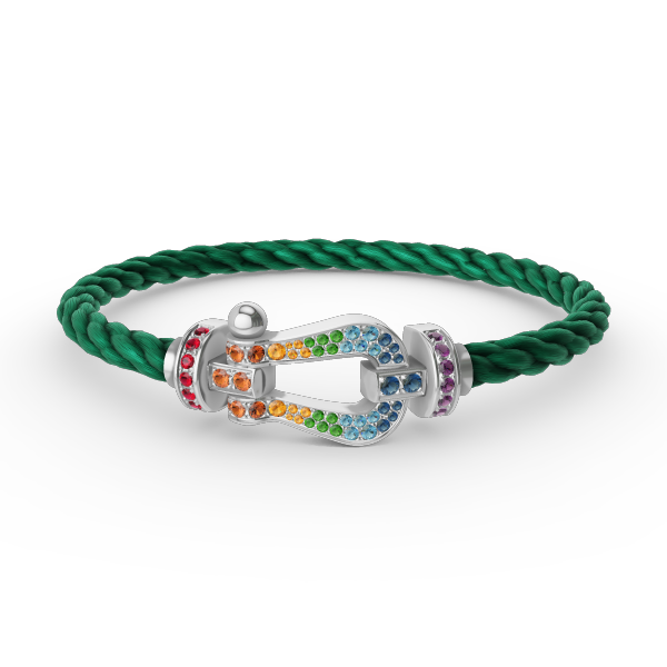 [Baslove]FORC GROSSES HUFEISENFARBIGE DIAMANTARMBAND SILBER