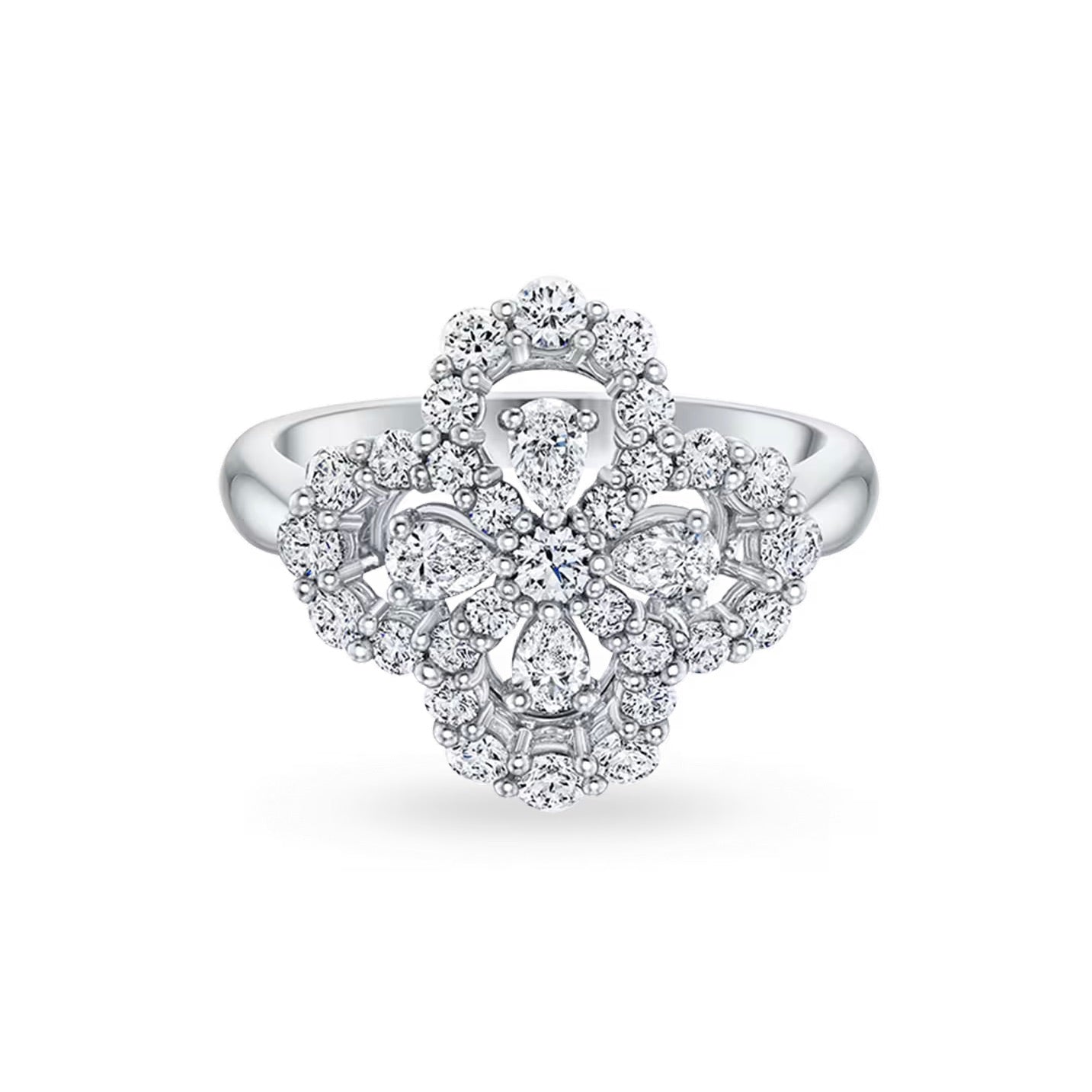 [Baslove]LOOP RING VOLLMOTIV DIAMANT 16MM SILBER